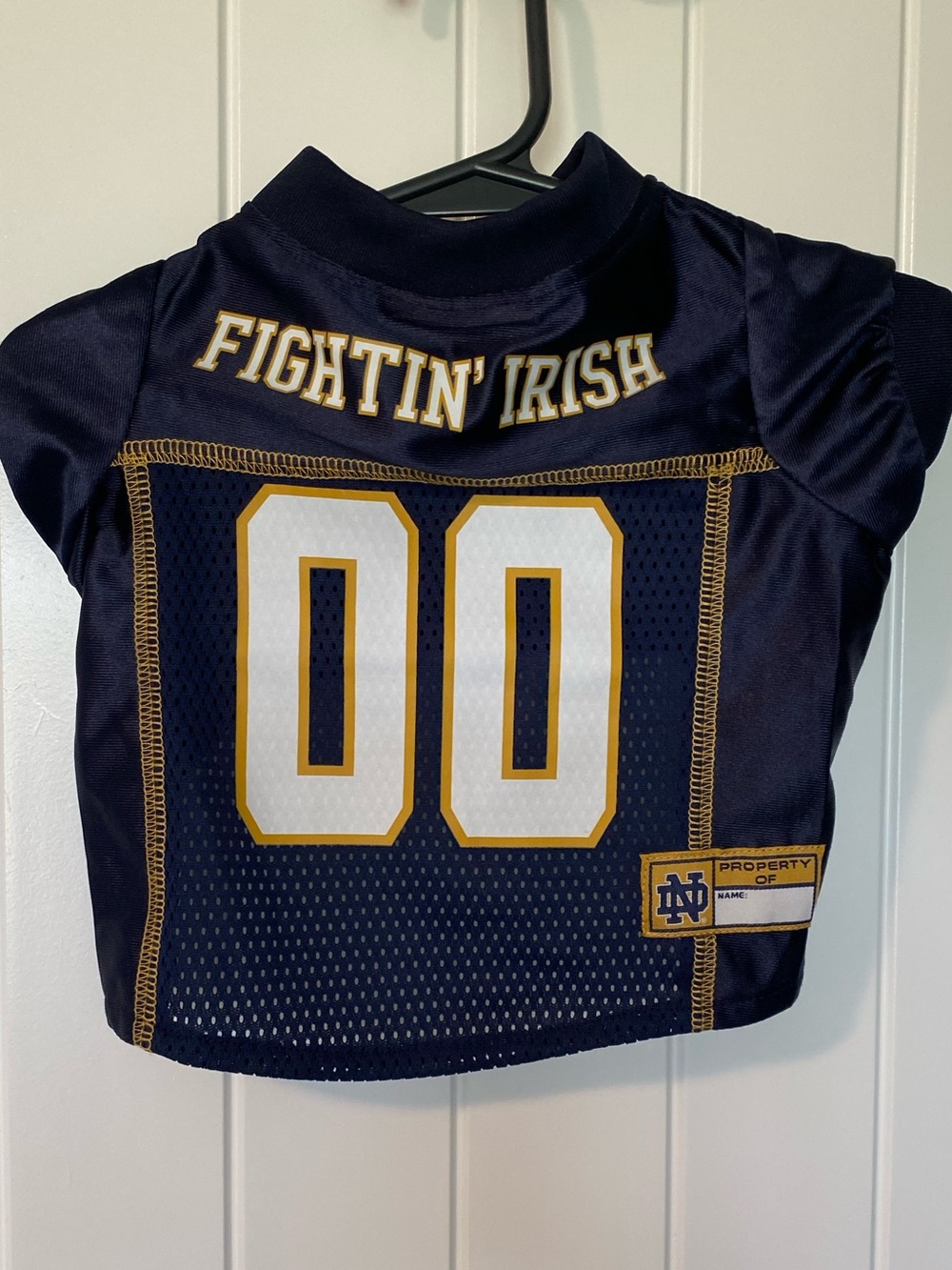 Fightin' Irish Navy Dog Football Jersey Top